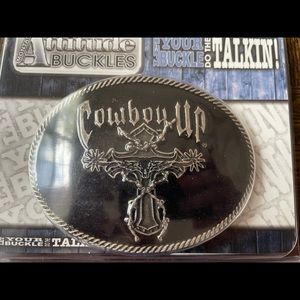 Montana Attitude Buckles Cowboy Up Belt Buckle